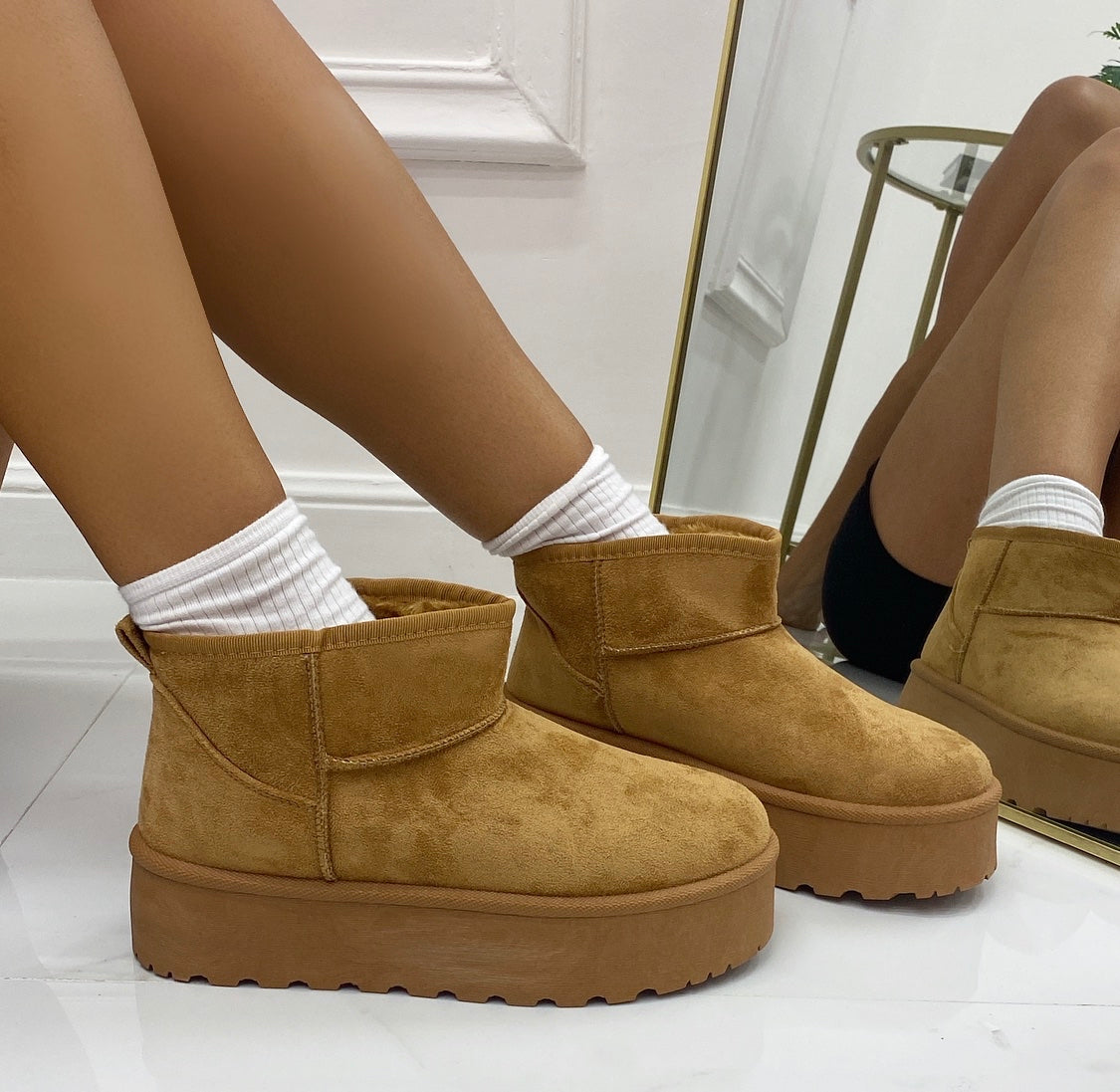 Yumi - Stivaletto Eskimo Boots Gomma Alta Cuoio