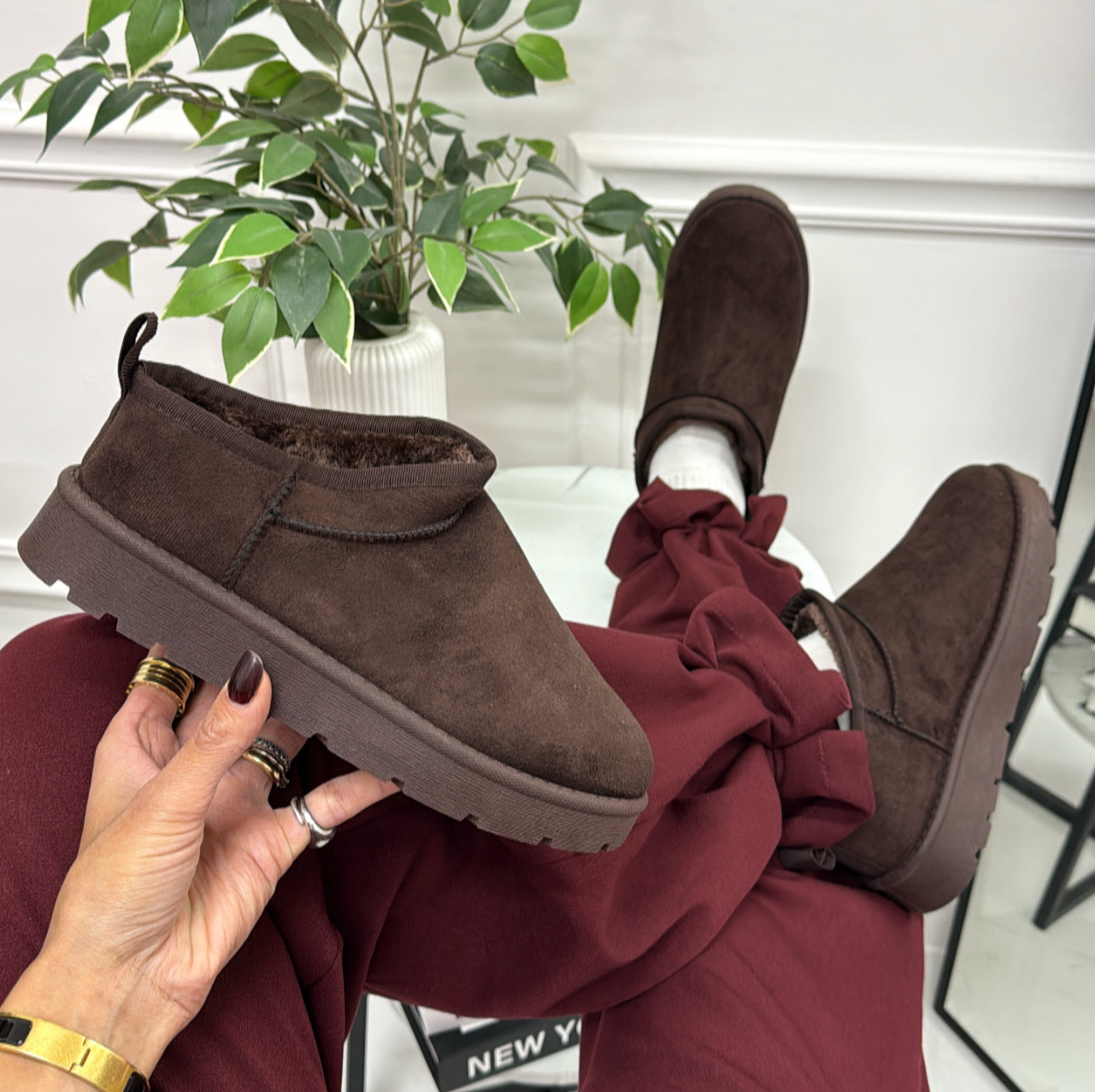 Nastya - Stivaletto Eskimo Boots Comodo Marrone