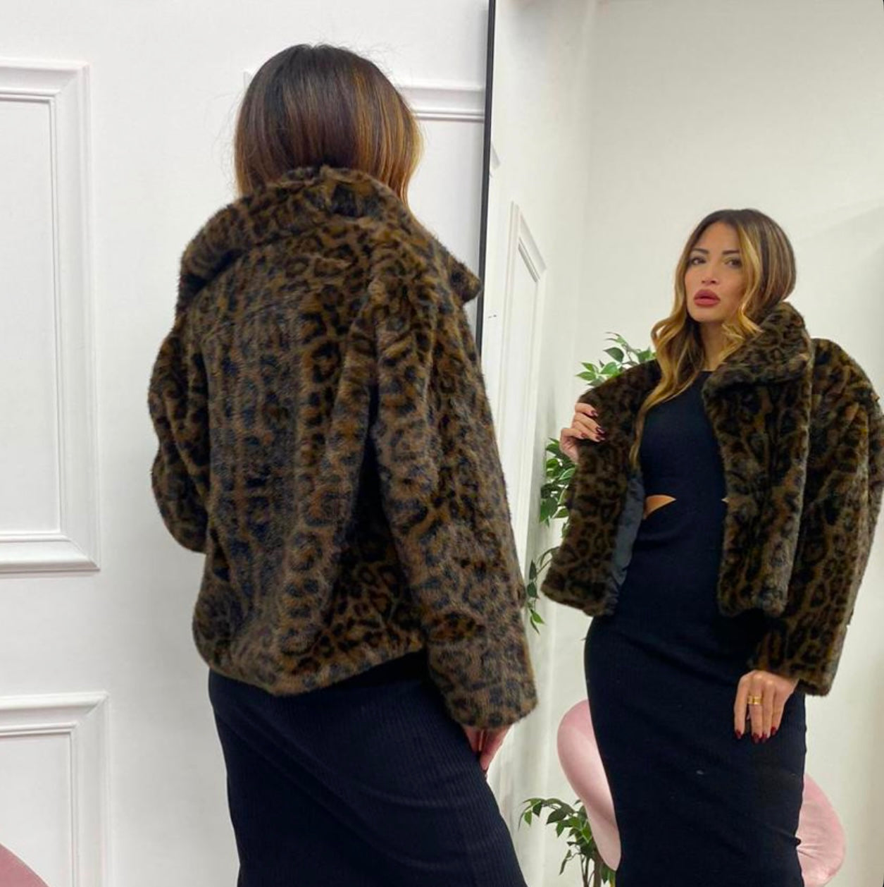 Paris - Eco Pelliccia Marrone Leopardato