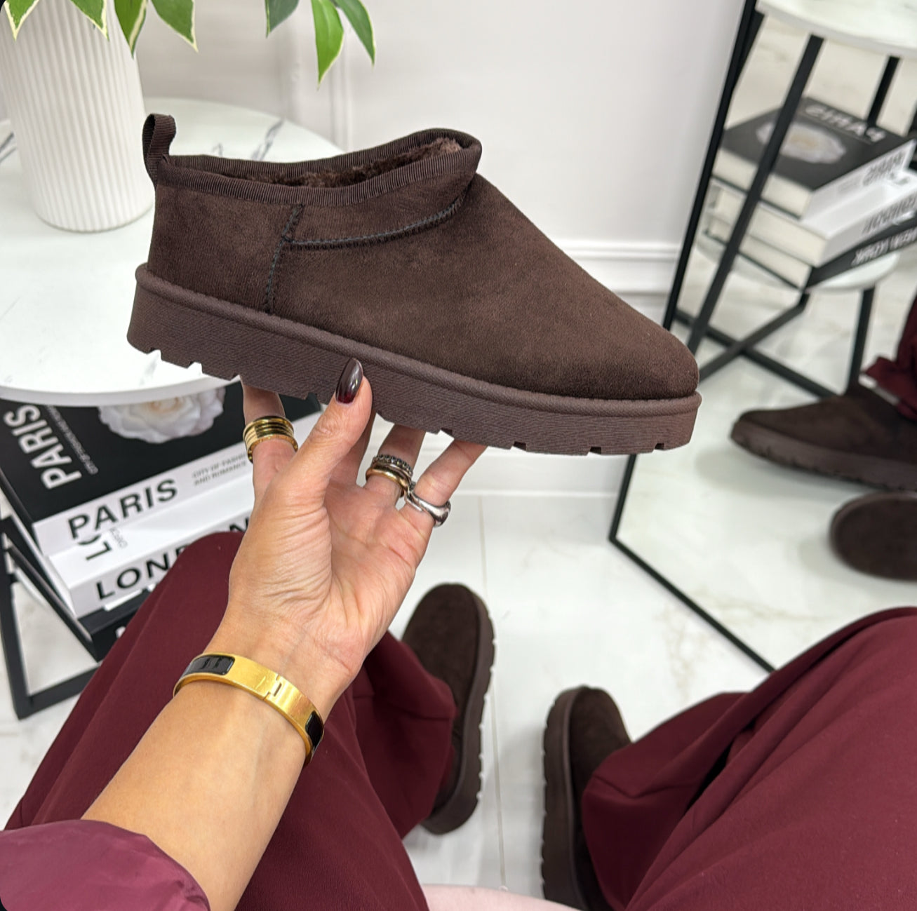 Nastya - Stivaletto Eskimo Boots Comodo Marrone