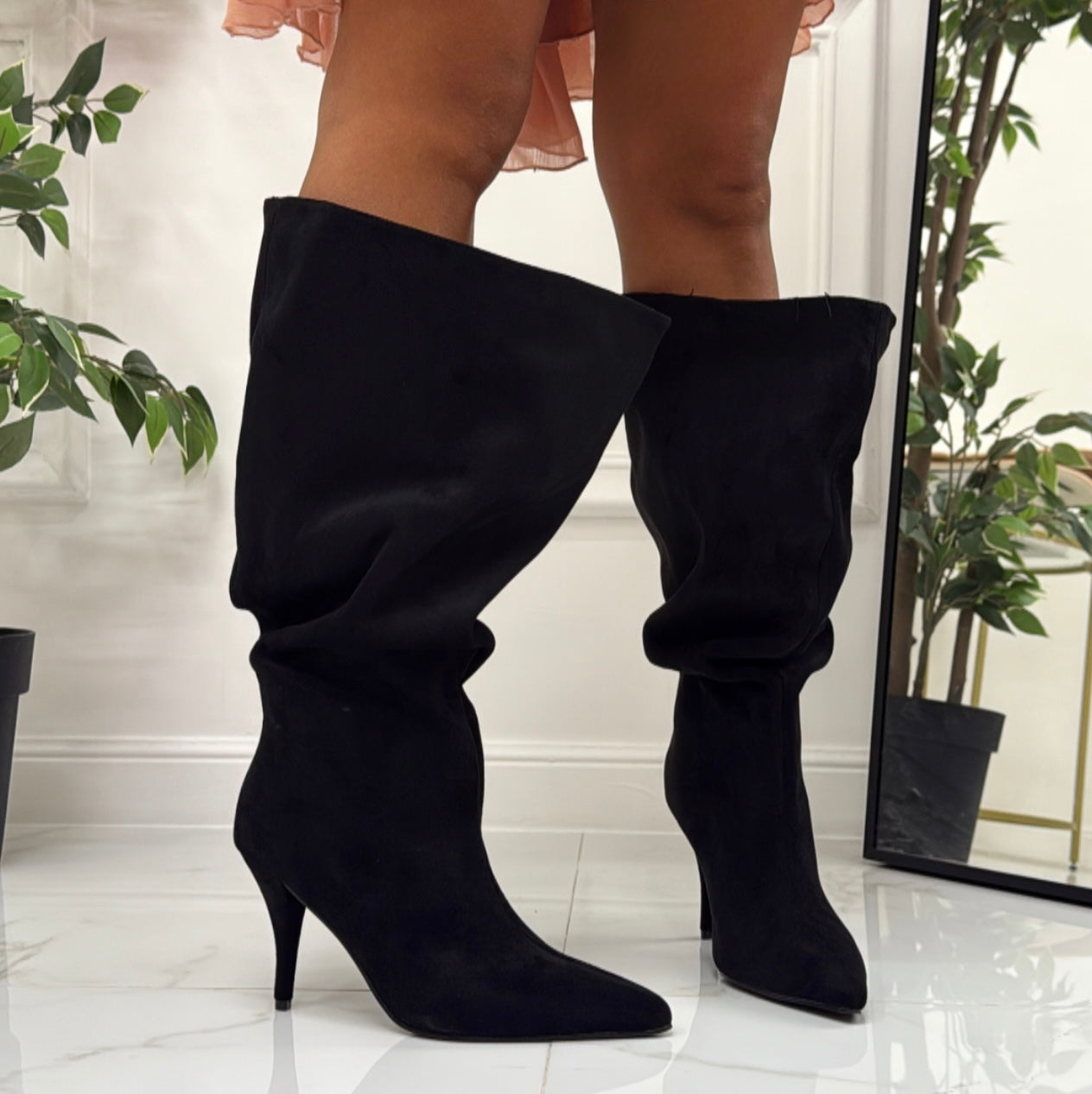 Magda - Stivale Donna Alto Tacco Punta Casual Elegante Nero