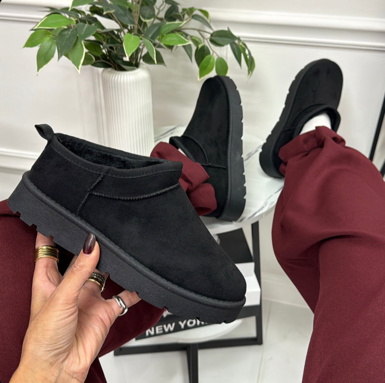 Nastya - Stivaletto Eskimo Boots Comodo Nero