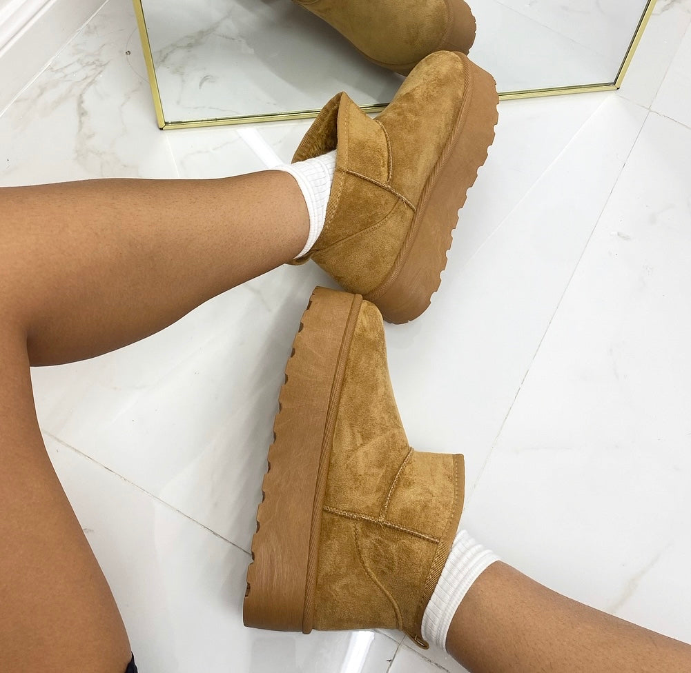 Yumi - Stivaletto Eskimo Boots Gomma Alta Cuoio