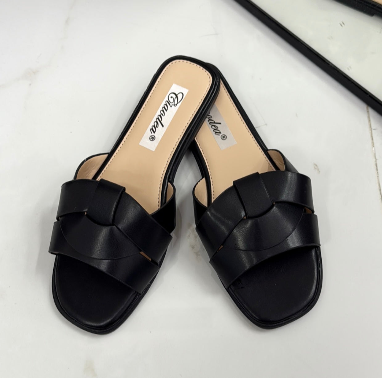 Elettra - Sandalo Ciabatte Donna Casual Comode Nero