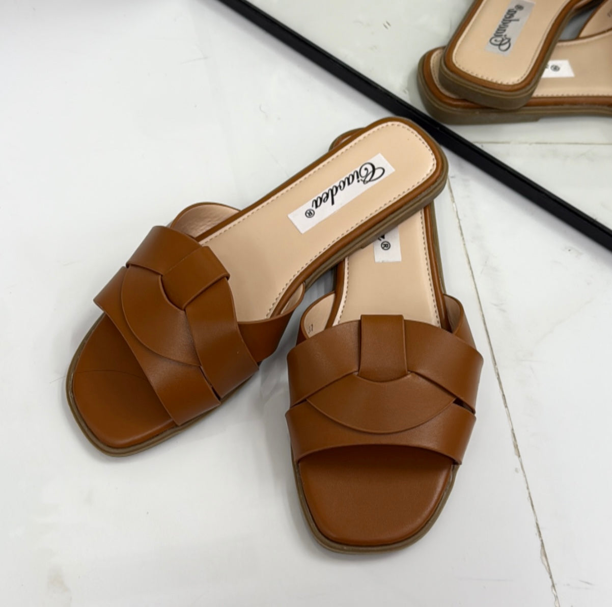Elettra - Sandalo Ciabatte Donna Casual Comode Marrone