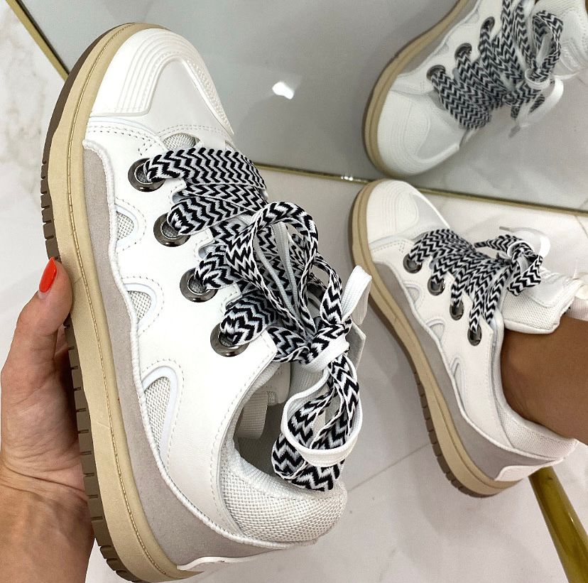 Lavy - Sneakers Donna Scarpe Ginnastica Lacci Multicolore Casual Comodo Bianco
