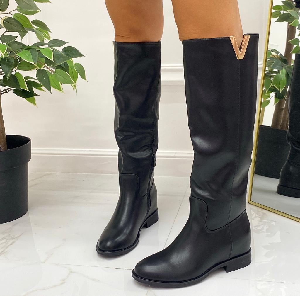 Stivali Donna Stivali Neri Zeppa Interna Zeppa Interna Stivali