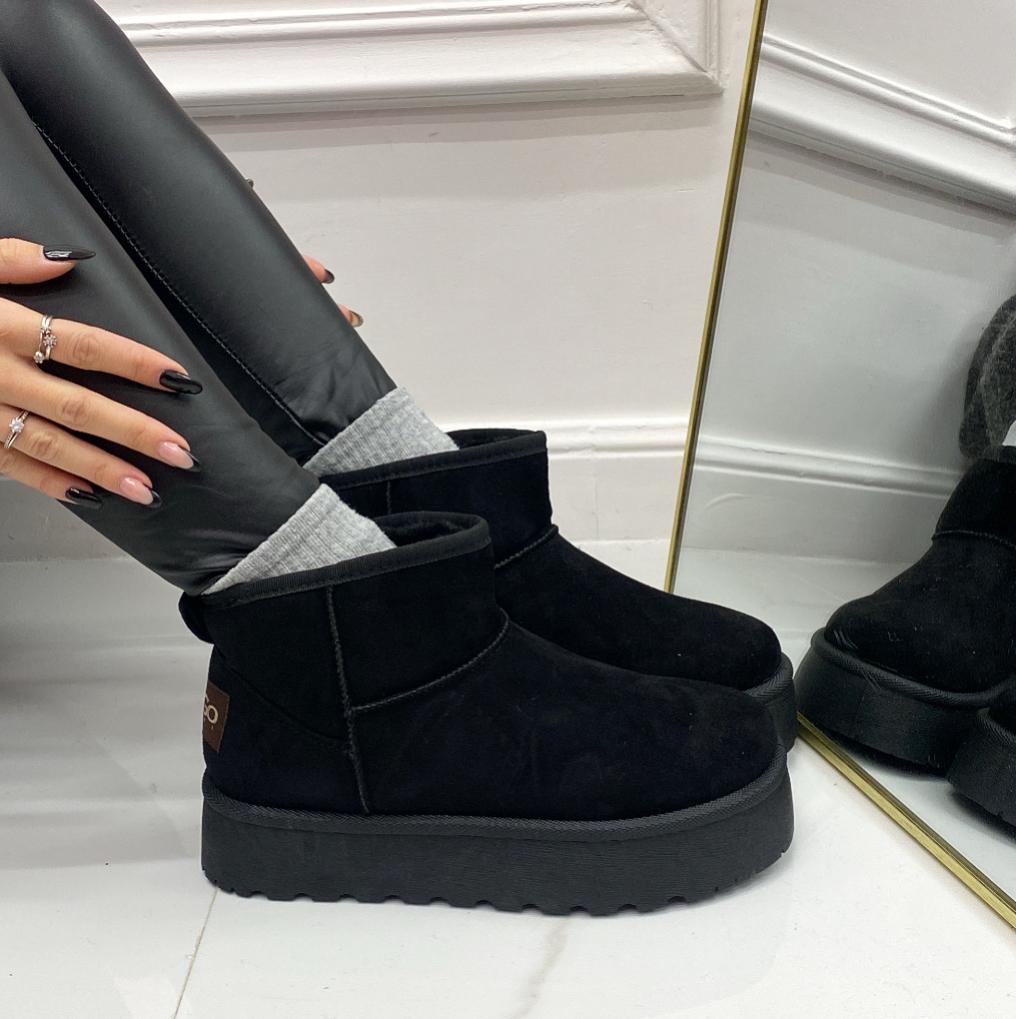 Yumi - Stivaletto Eskimo Boots Gomma Alta Nero