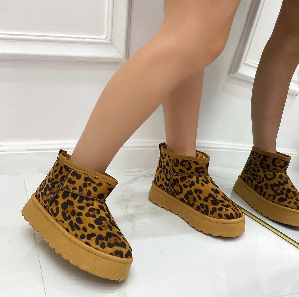 Yumi - Stivaletto Eskimo Boots Gomma Alta Leopardato