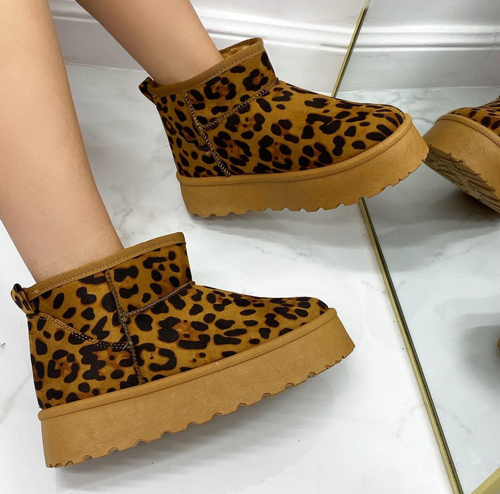Yumi - Stivaletto Eskimo Boots Gomma Alta Leopardato