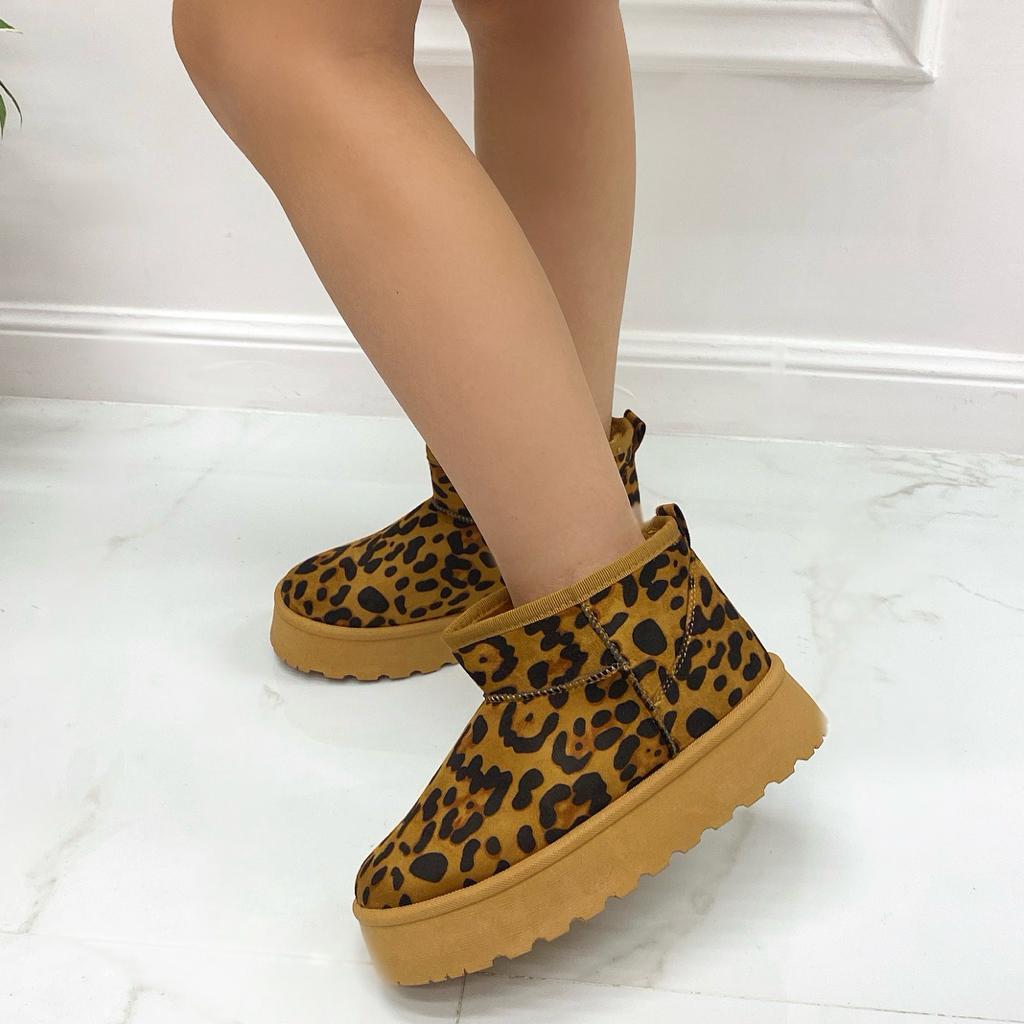 Yumi - Stivaletto Eskimo Boots Gomma Alta Leopardato