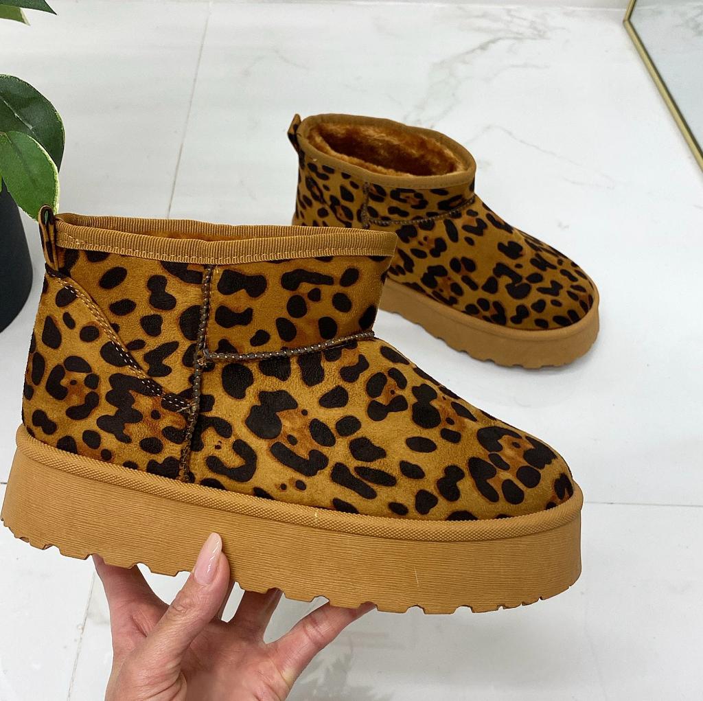 Yumi - Stivaletto Eskimo Boots Gomma Alta Leopardato