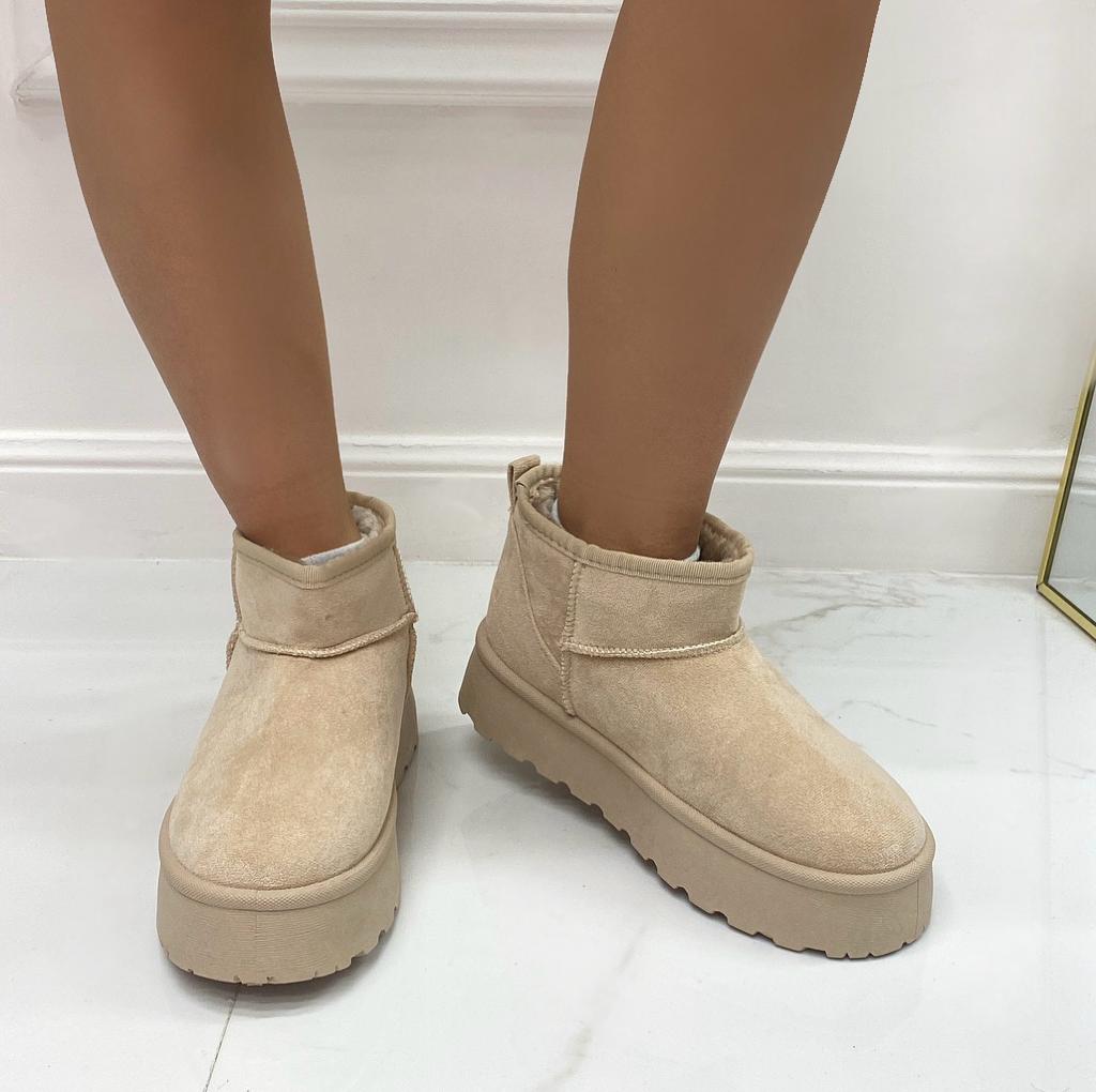 Yumi - Stivaletto Eskimo Boots Gomma Alta Beige