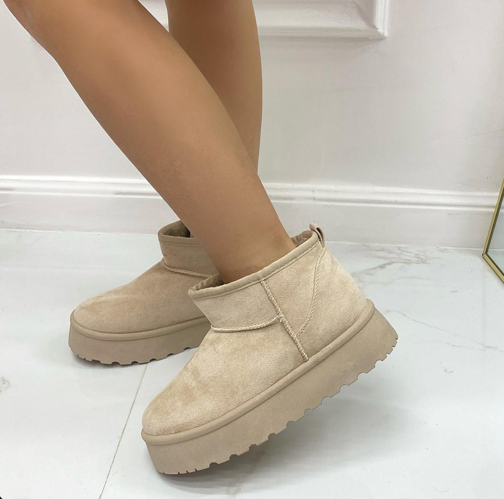 Yumi - Stivaletto Eskimo Boots Gomma Alta Beige