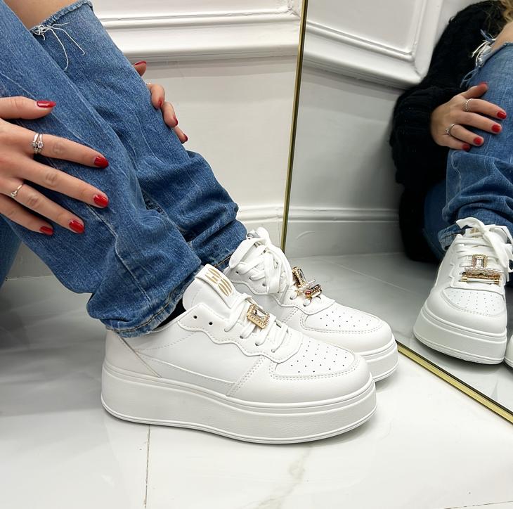 Amanda - Sneakers Donna Scarpe Casual Comode Bianco