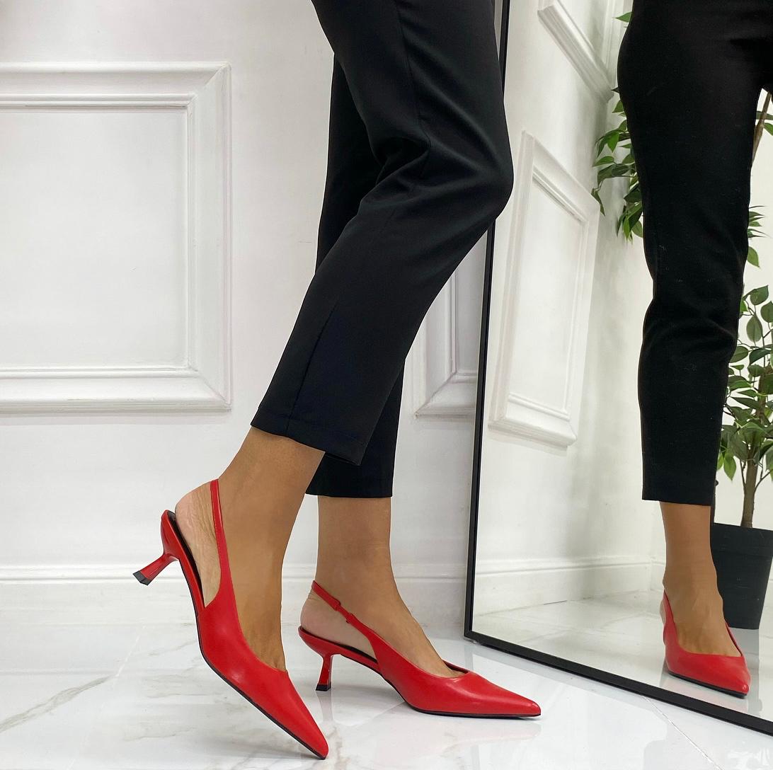 Celly Decolleté Donna Punta Scarpa Tacco Basso Rosso