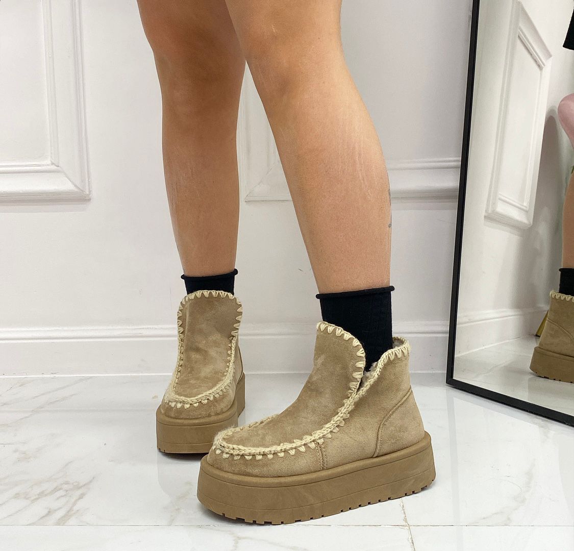 Ella - Stivaletto Eskimo Boots Gomma Alta Khaki