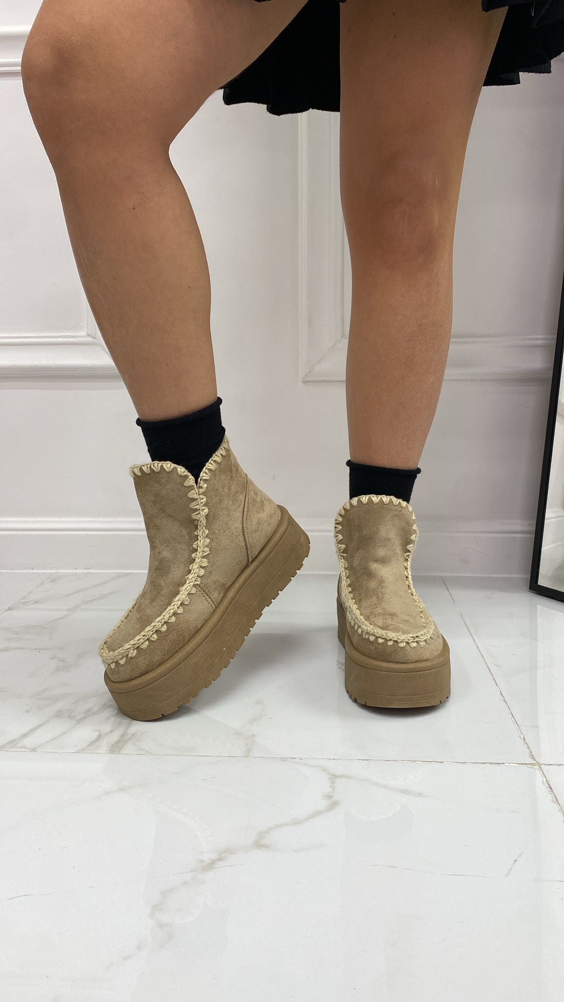 Ella - Stivaletto Eskimo Boots Gomma Alta Khaki