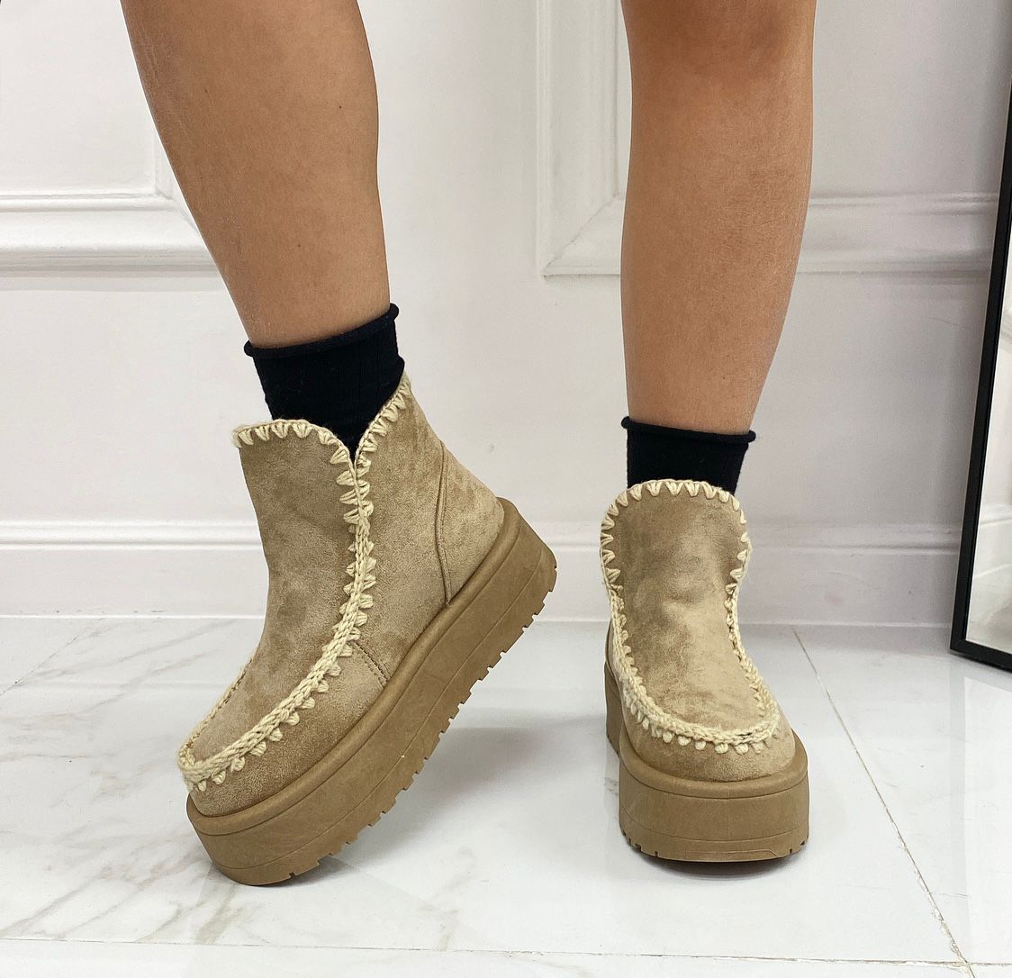 Ella - Stivaletto Eskimo Boots Gomma Alta Khaki