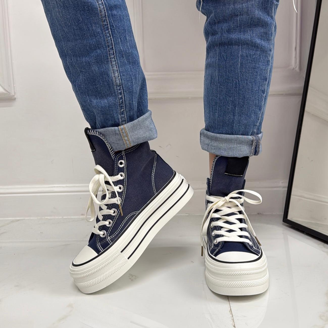 Marbella - Sneakers Donna Scarpe Ginnastica Lacci Casual Comodo Jeans