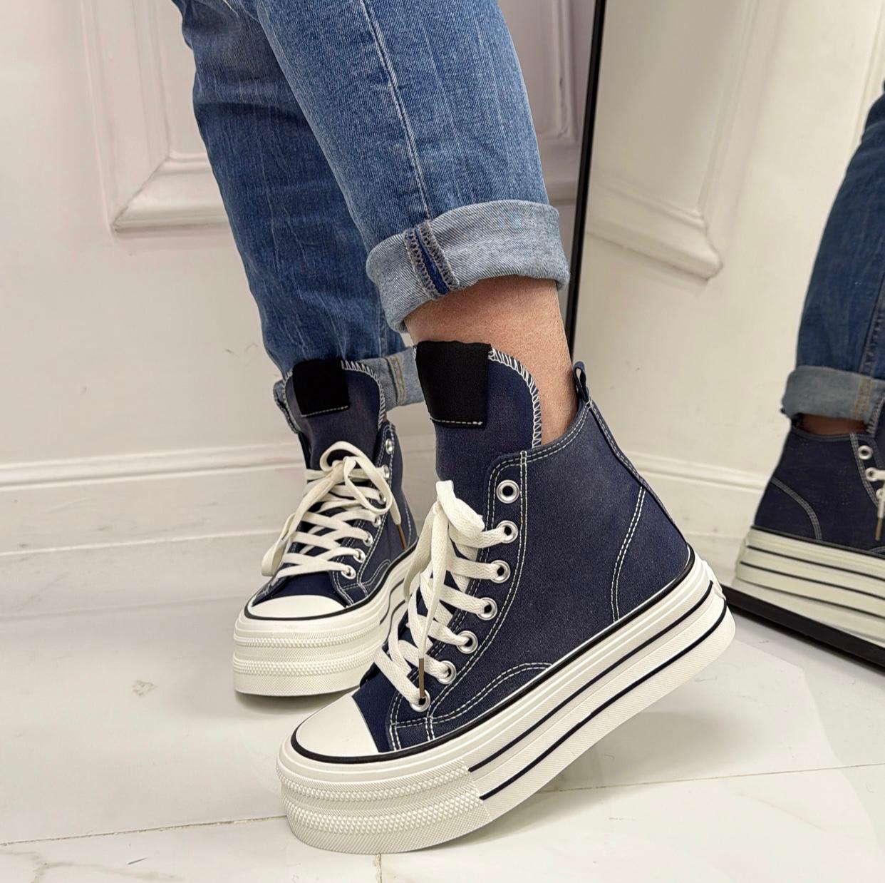 Marbella - Sneakers Donna Scarpe Ginnastica Lacci Casual Comodo Jeans