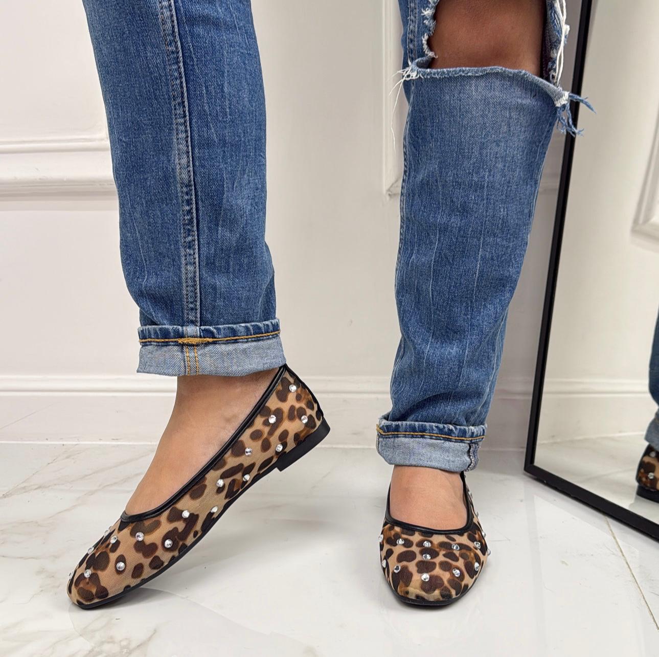 Dream - Scarpe Donna Ballerine Casual Leopardata