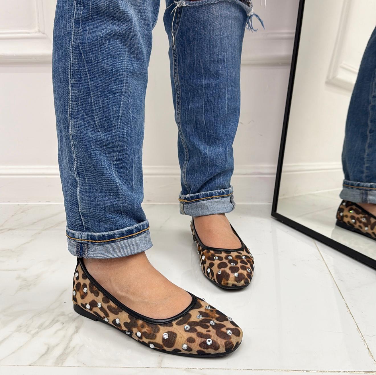 Dream - Scarpe Donna Ballerine Casual Leopardata