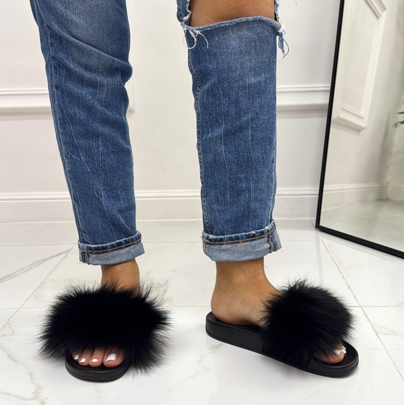 Fur - Sandalo Ciabatte Donna Casual Comode Nero