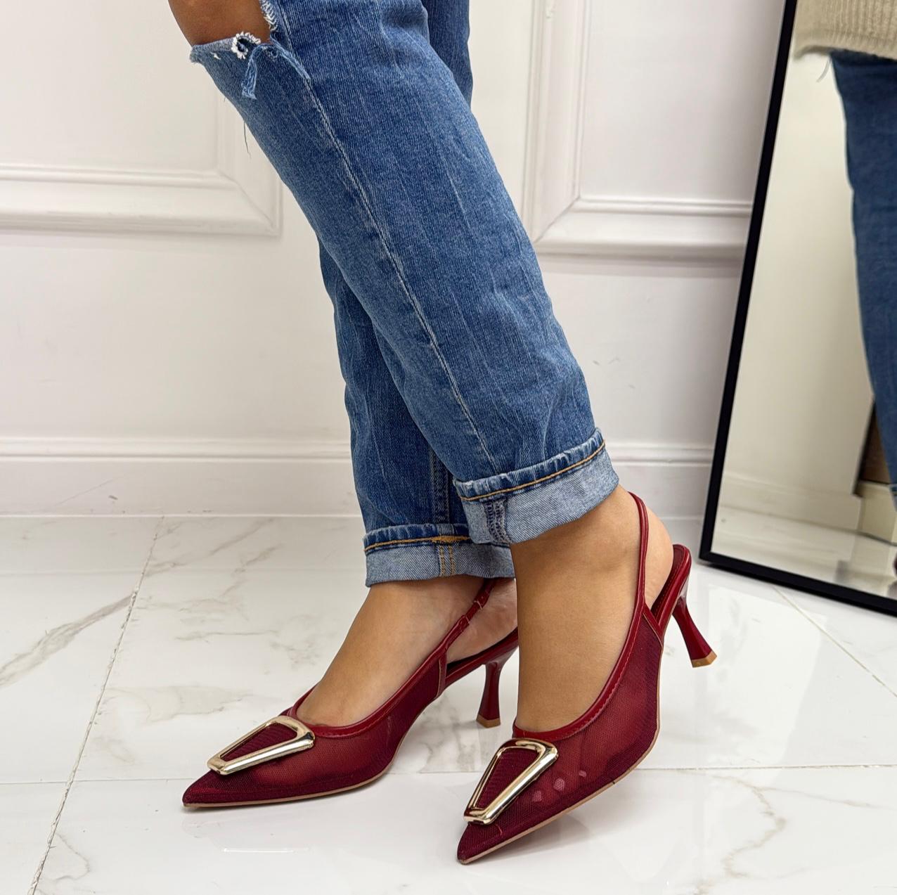 Tecla -  Décolleté Donna Tacco A Spillo Punta Elegante Bordeaux