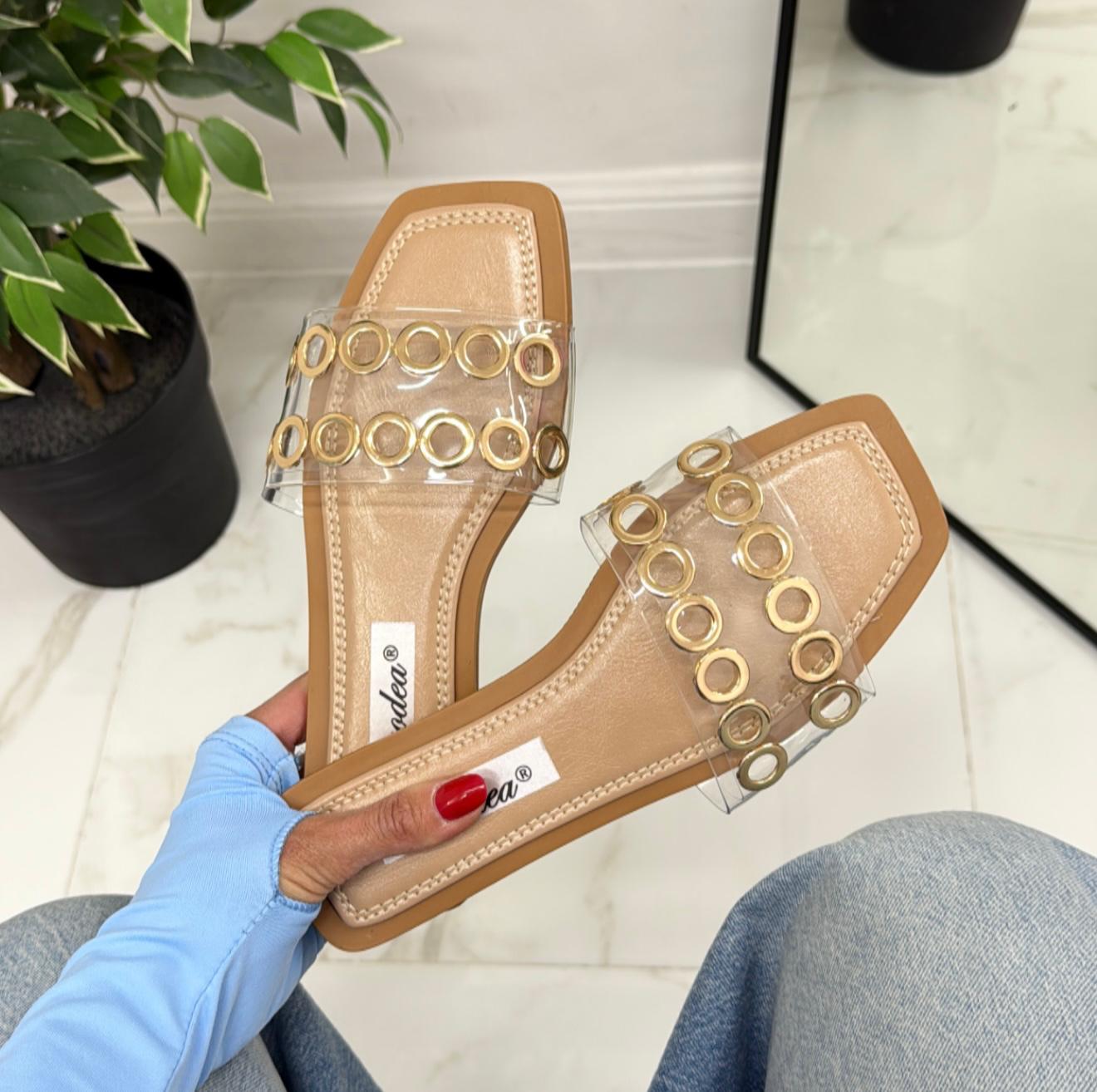 Violante - Sandalo Ciabatte Donna Casual Trasparente