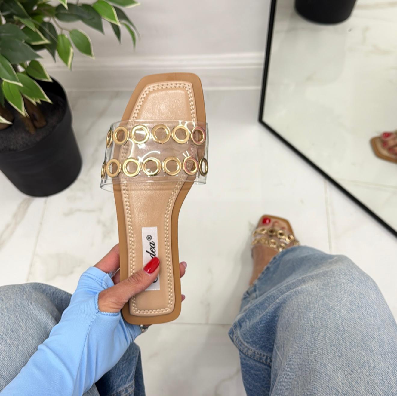 Violante - Sandalo Ciabatte Donna Casual Trasparente
