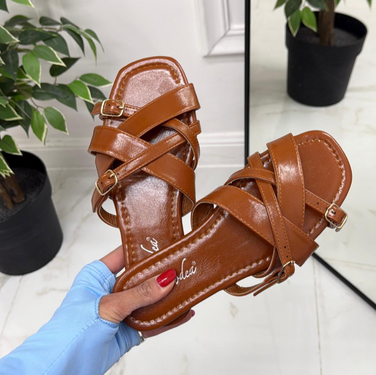 Hella - Sandalo Ciabatte Donna Casual Comode Cuoio