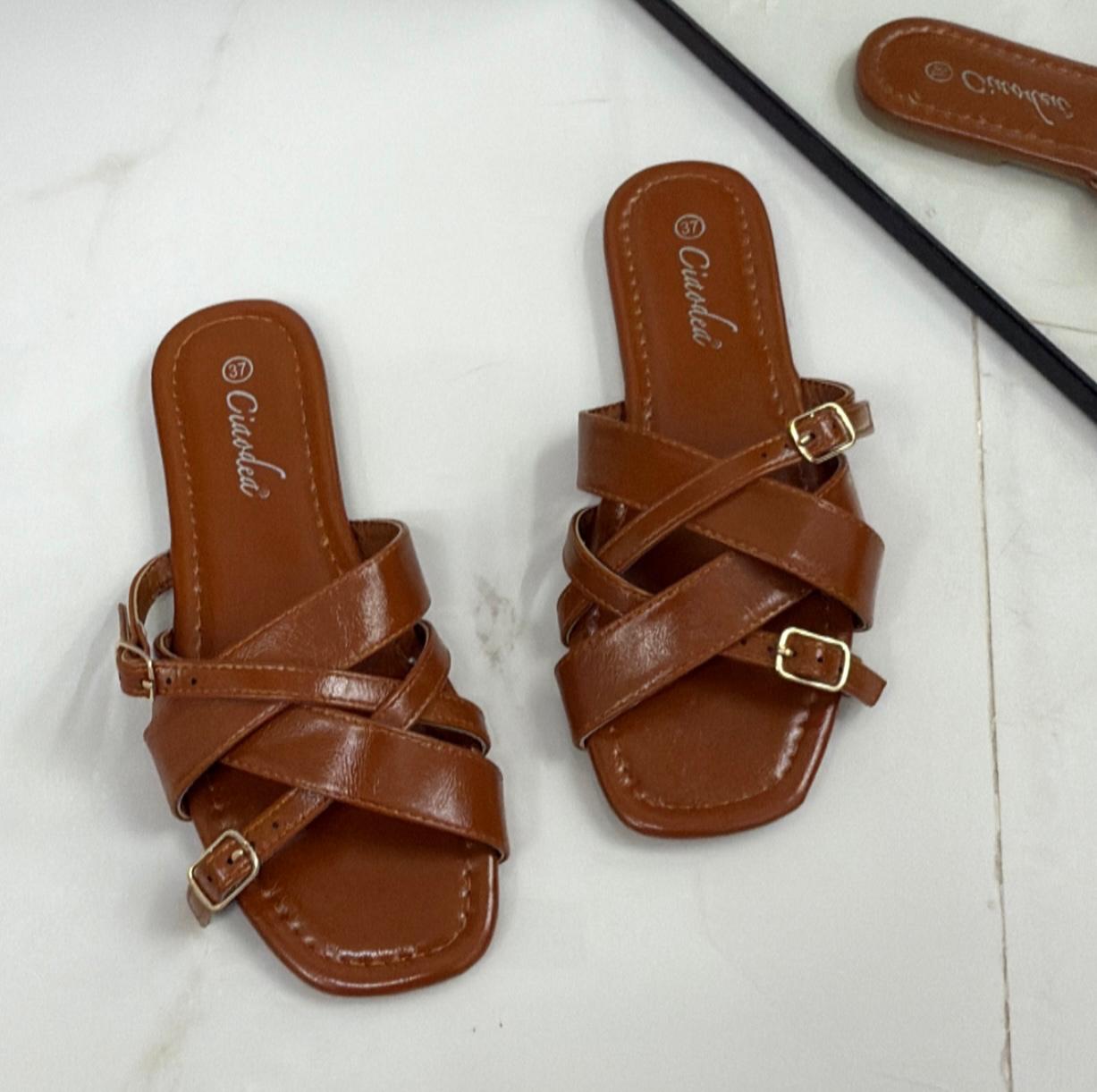 Hella - Sandalo Ciabatte Donna Casual Comode Cuoio