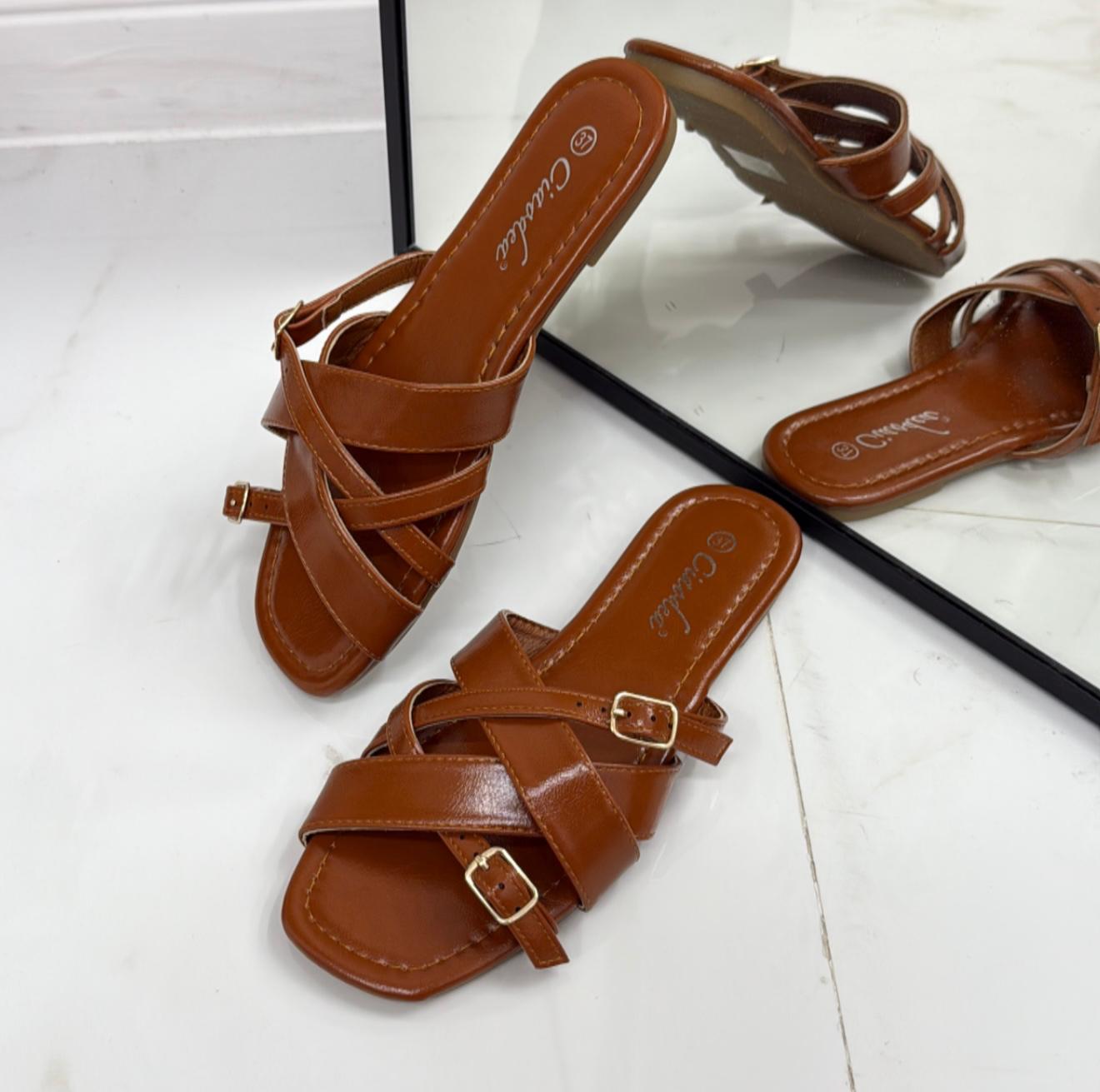 Hella - Sandalo Ciabatte Donna Casual Comode Cuoio