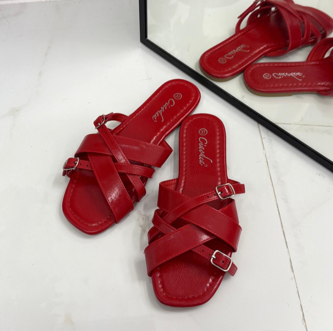 Hella - Sandalo Ciabatte Donna Casual Comode Rosse