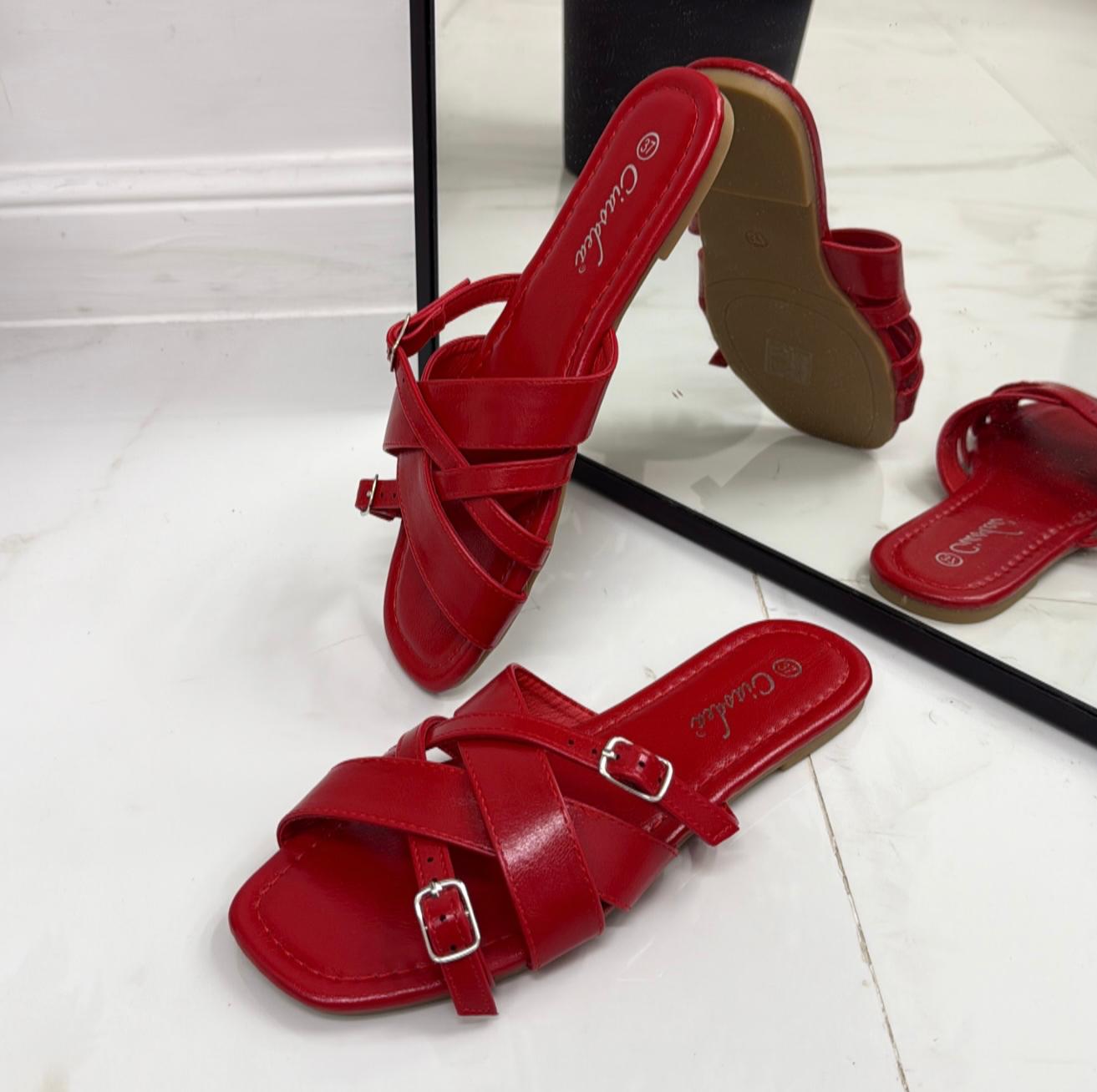 Hella - Sandalo Ciabatte Donna Casual Comode Rosse