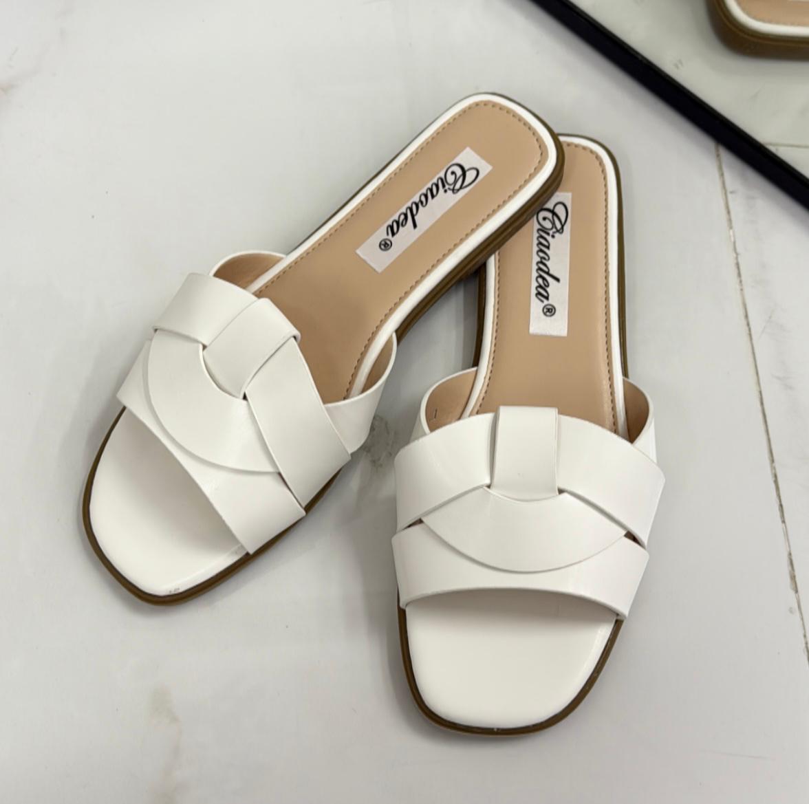 Elettra - Sandalo Ciabatte Donna Casual Comode Bianco