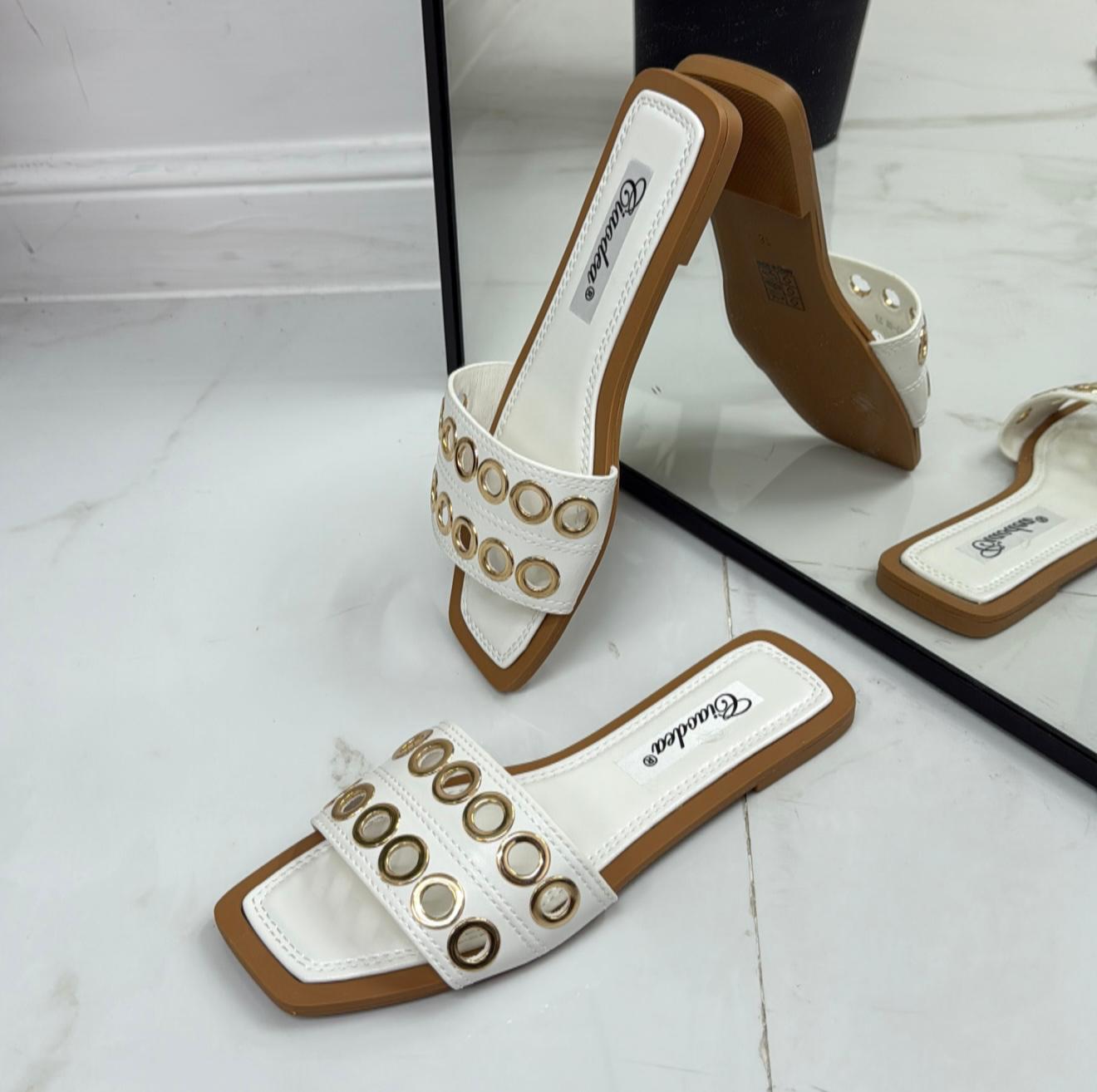 Violante - Sandalo Ciabatte Donna Casual Comode Bianco