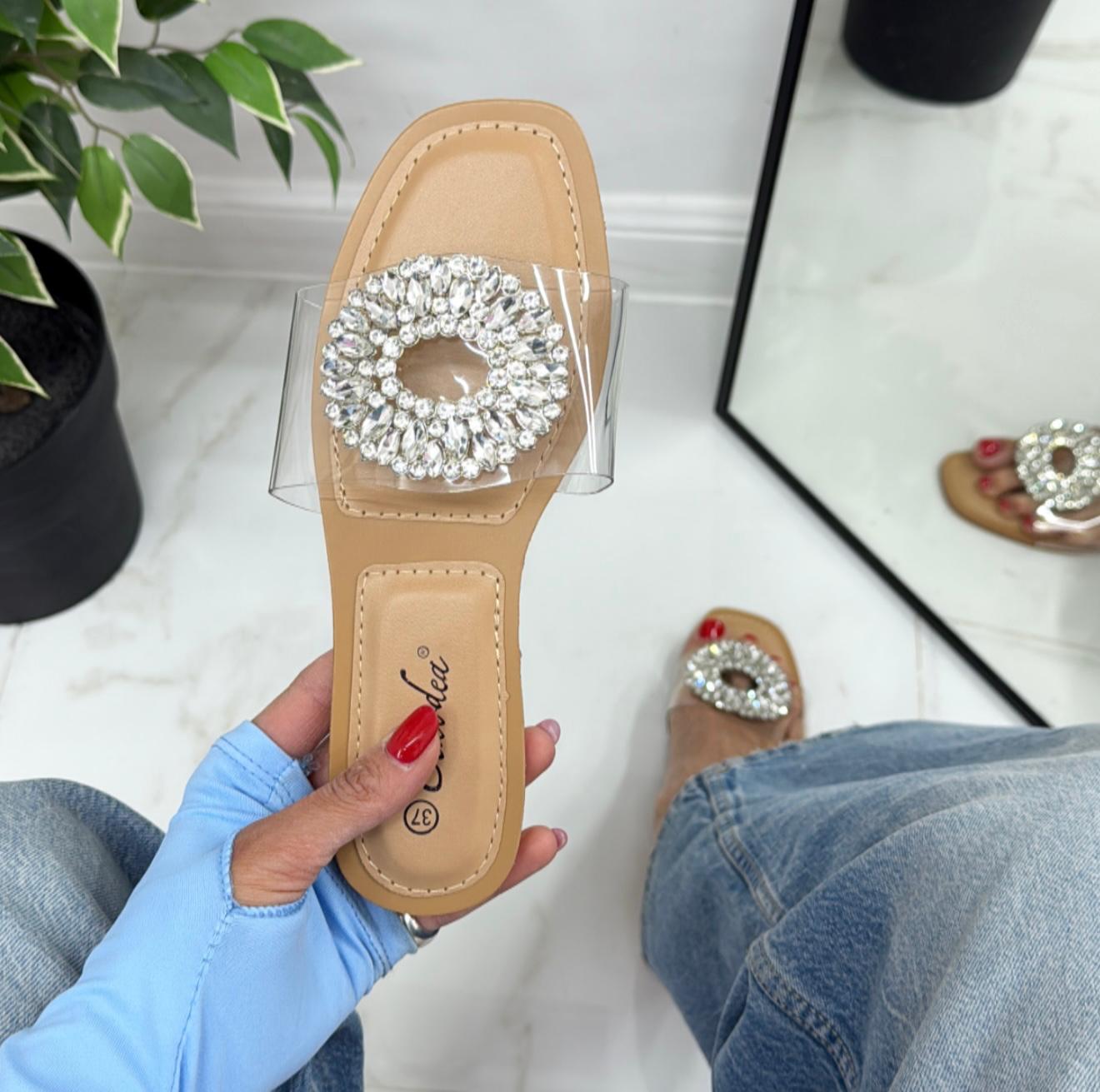 Vittoria -  Sandalo Ciabatte Donna Casual Comode Trasparente