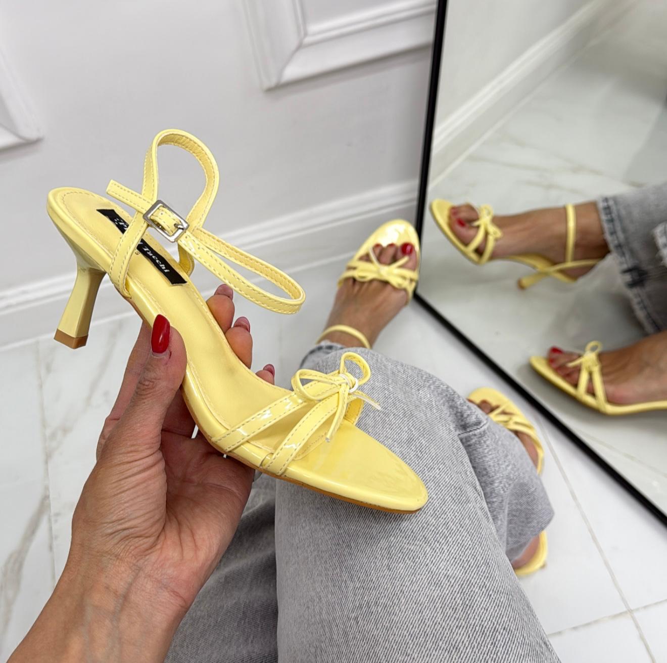 Lulù - Sandalo Donna Scarpa Tacco Punta Giallo