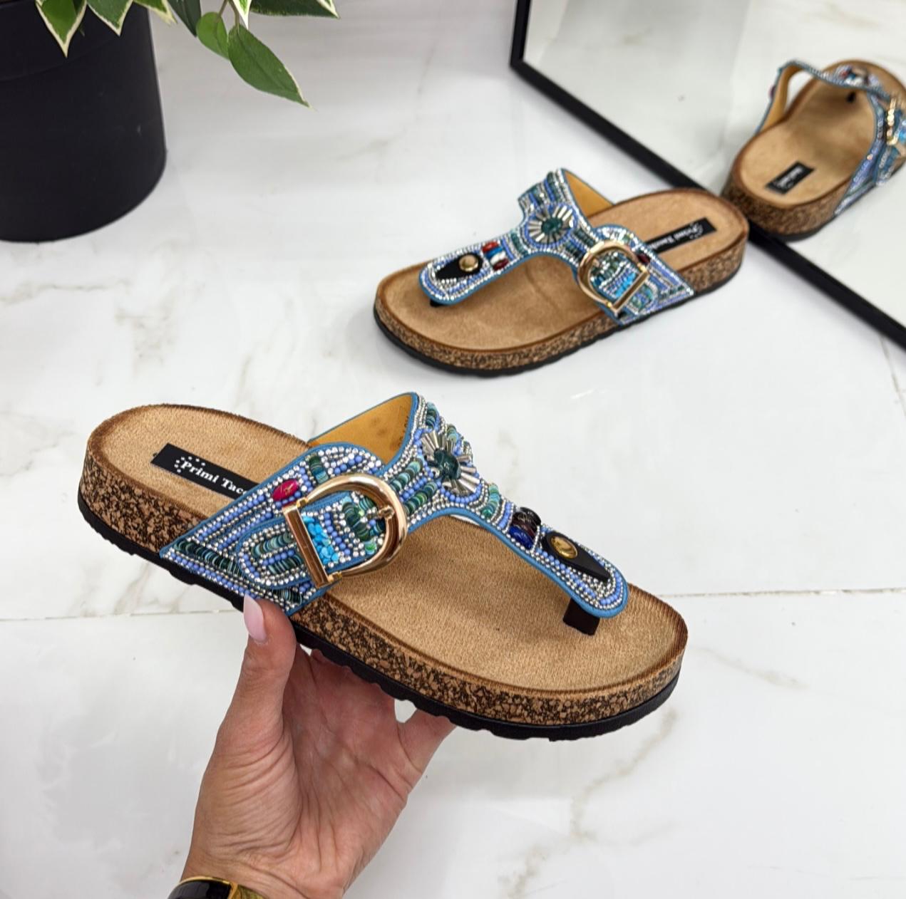 Charly - Sandalo Ciabatte Donna Casual Comode Blu