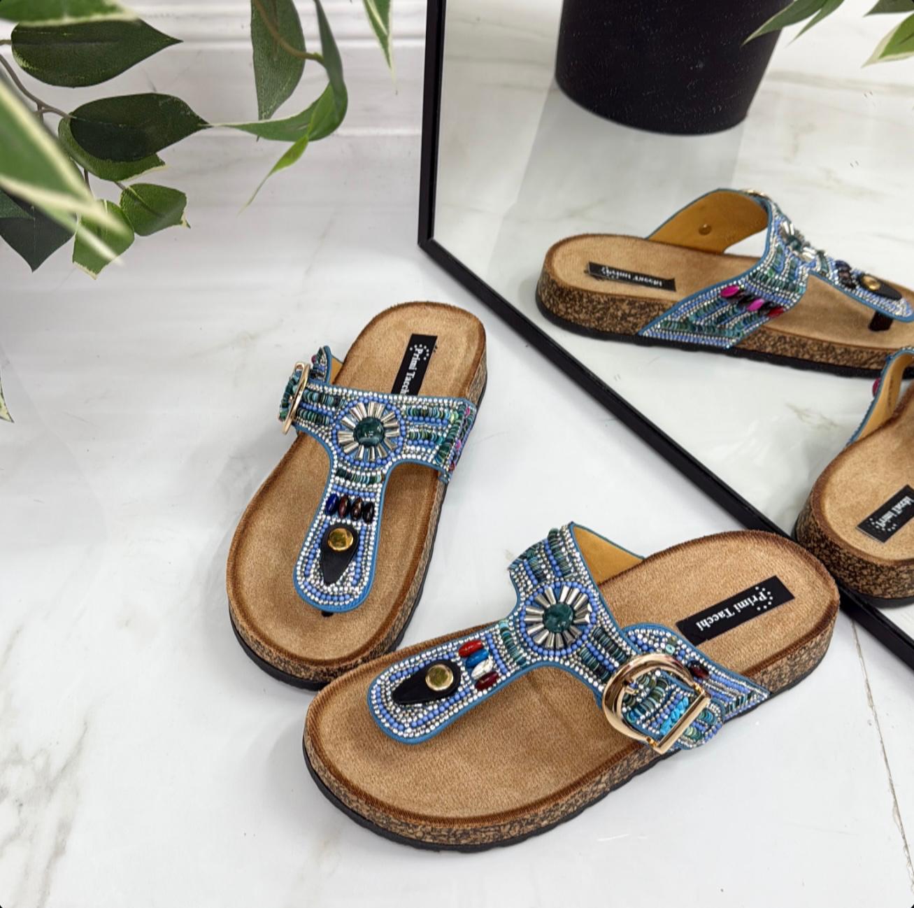 Charly - Sandalo Ciabatte Donna Casual Comode Blu