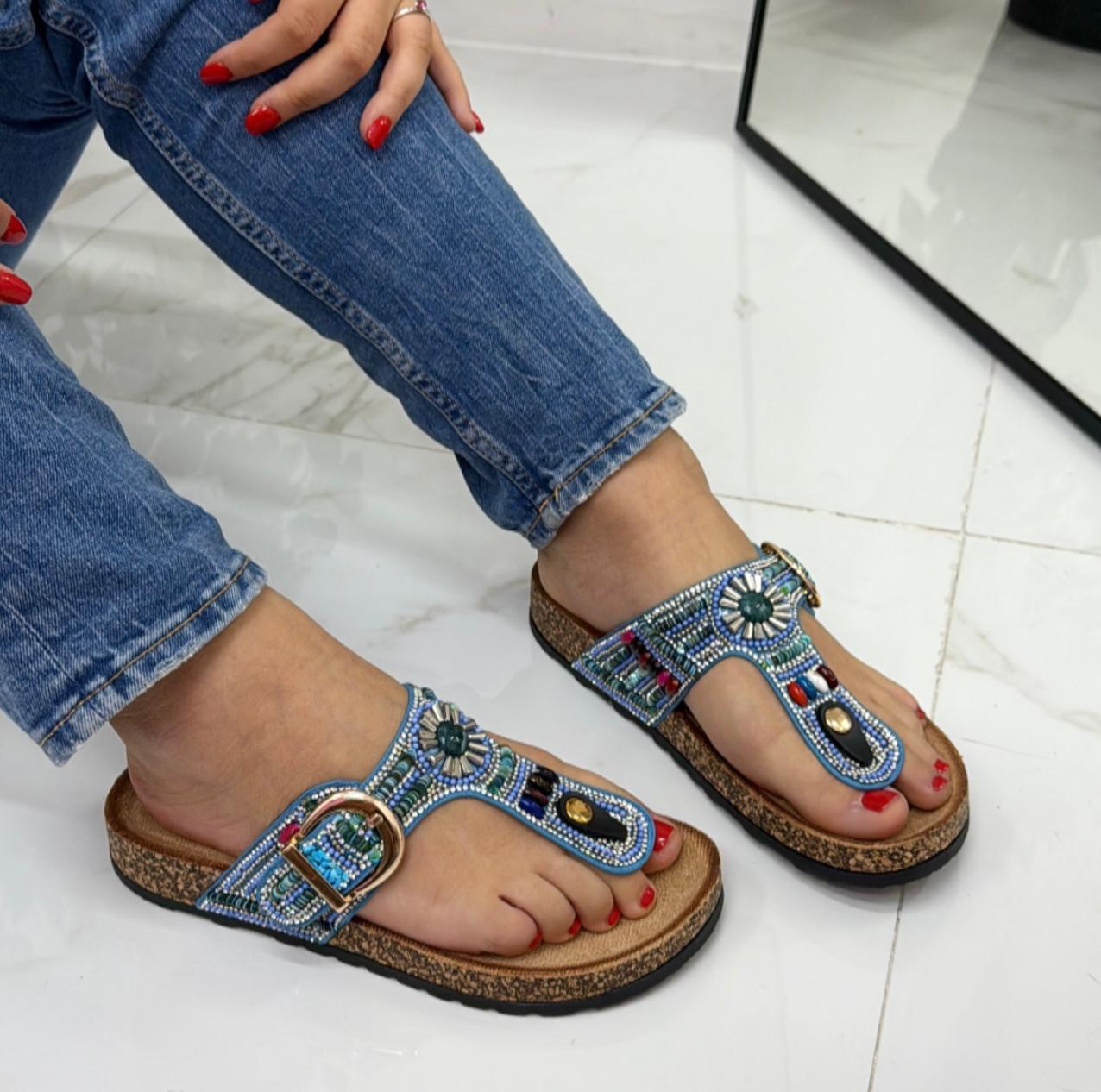 Charly - Sandalo Ciabatte Donna Casual Comode Blu