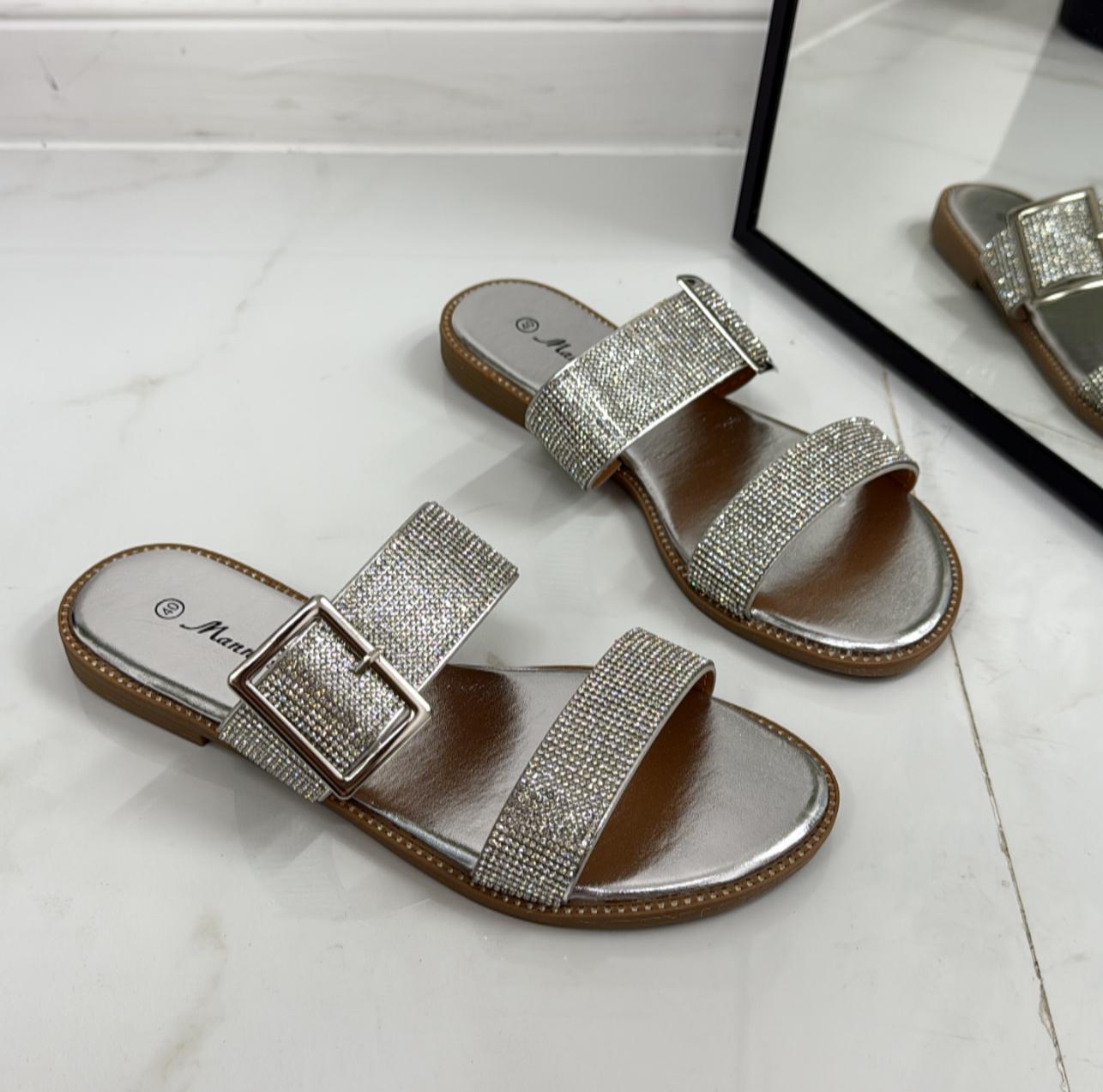 Lucrezia - Sandalo Ciabatte Donna Casual Comode Argento