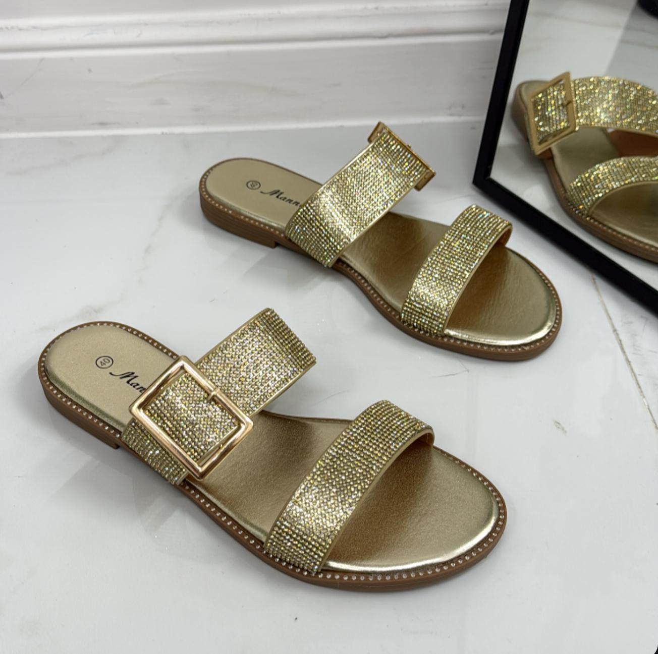 Lucrezia - Sandalo Ciabatte Donna Casual Comode Oro