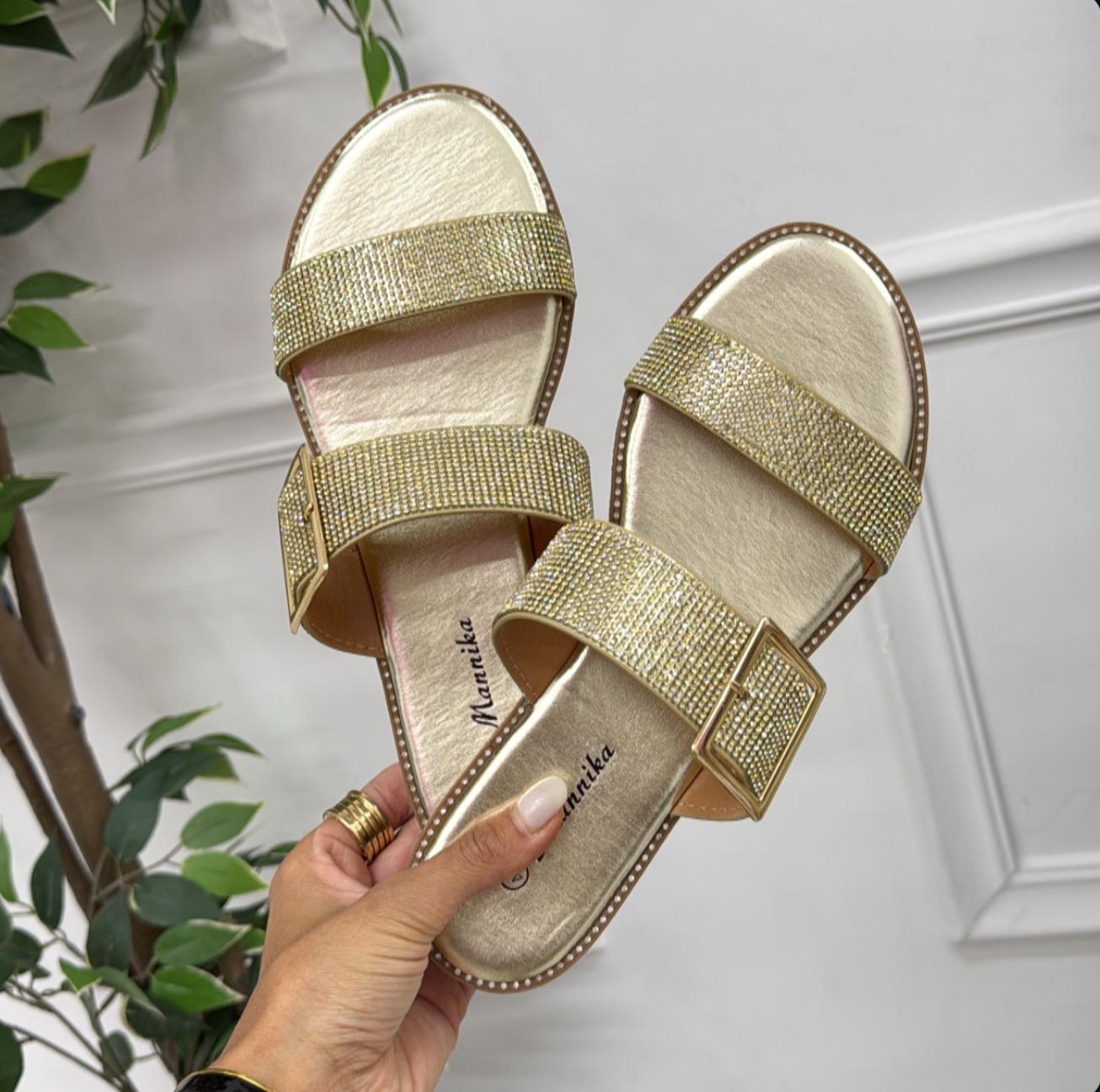 Lucrezia - Sandalo Ciabatte Donna Casual Comode Oro