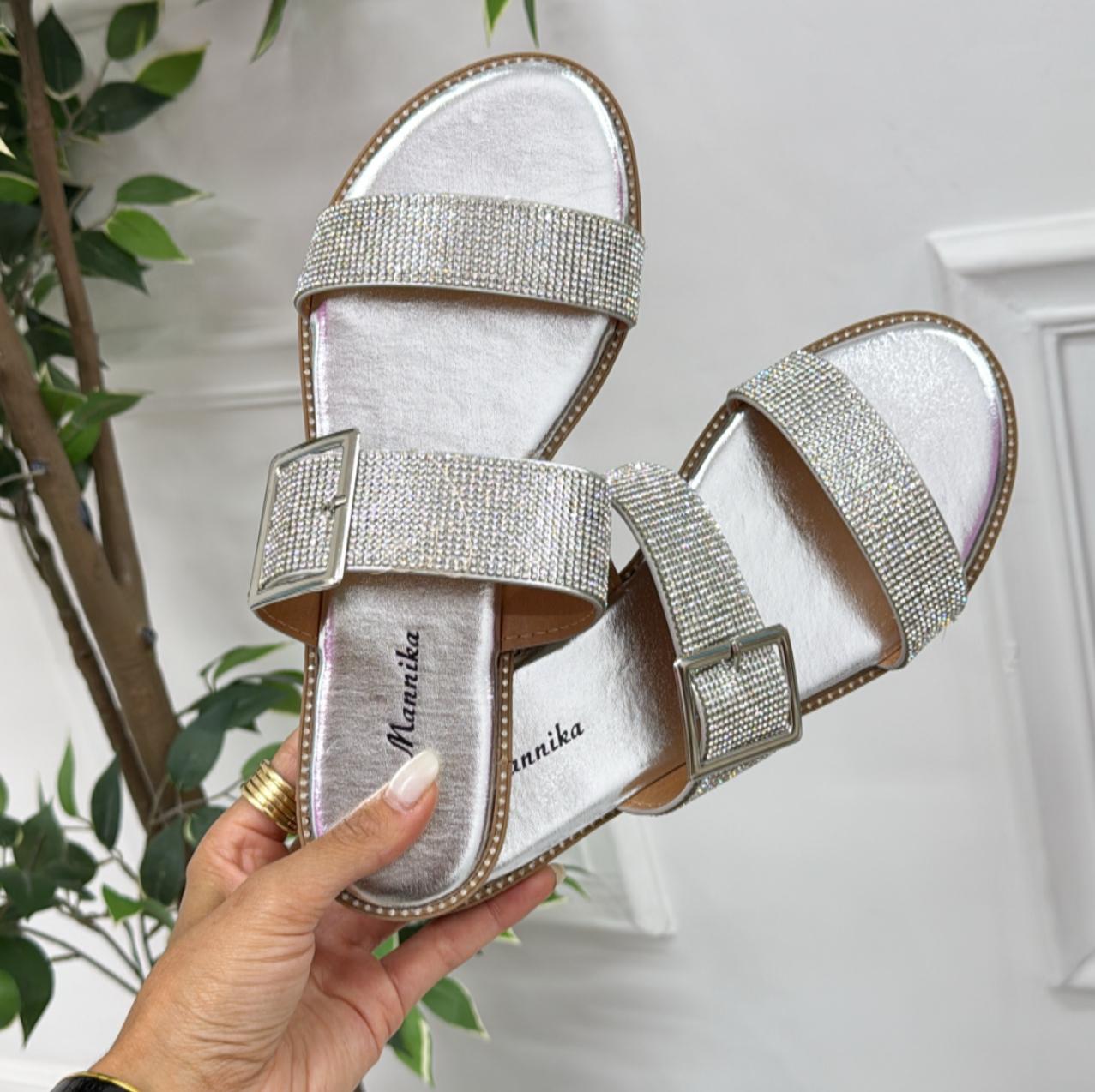 Lucrezia - Sandalo Ciabatte Donna Casual Comode Argento