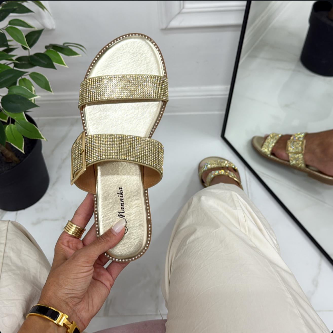 Lucrezia - Sandalo Ciabatte Donna Casual Comode Oro