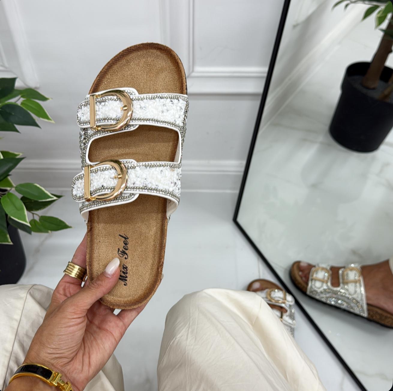 Sonia - Sandalo Ciabatte Donna Casual Comode Bianco