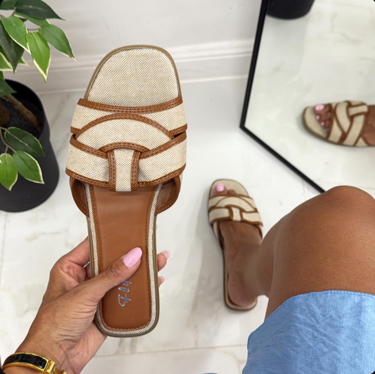 Faby - Sandalo Ciabatte Donna Casual Comode Cuoio